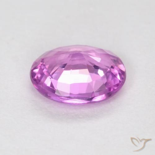 Zafiro Púrpura rosáceo intenso natural de 0.49 ct, Ovalada, VVS-VS