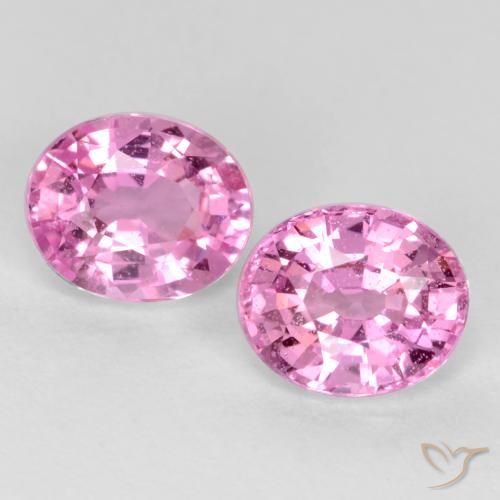 Gemas de Zafiro Rosado medio natural de 0.96 ct, Corte Óvalo, VS