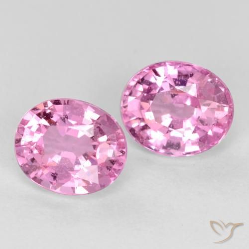 Gemas de Zafiro Rosado medio natural de 0.96 ct, Corte Óvalo, VS