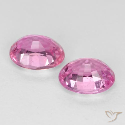 Gemas de Zafiro Rosado medio natural de 0.96 ct, Corte Óvalo, VS