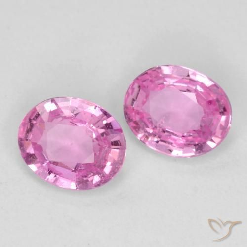 Gemas de Zafiro Rosado intenso natural de 0.70 ct, Ovalada, VS