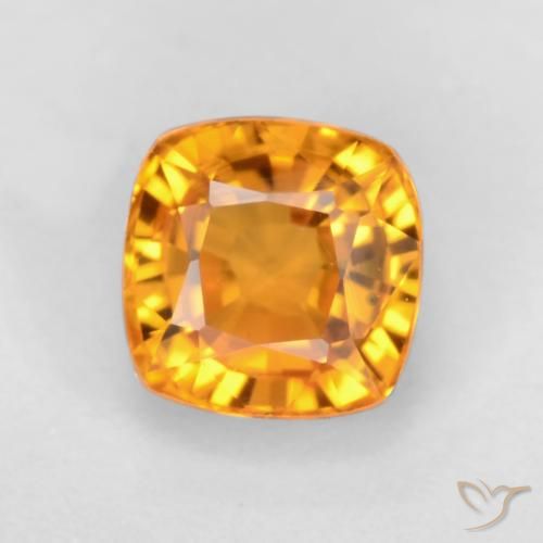0.70ct Natural Naranja medio Zafiro, Forma Cojín, VS