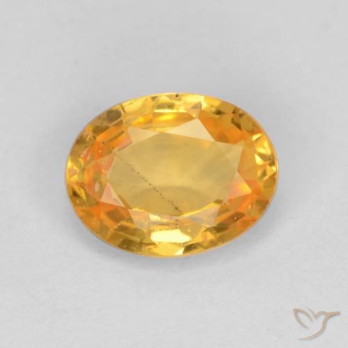 0.78ct Natural Dorado naranja claro medio Zafiro, Ovalada, VS
