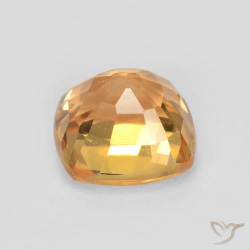 Zafiro Dorado naranja natural de 0.69 ct, Forma Cojín, VS