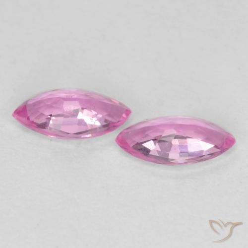 Gemas de Zafiro Rosado púrpura natural de 0.37 ct, Marquesa, VS