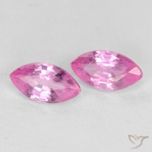 Gemas de Zafiro Púrpura rosado claro natural de 0.46 ct, Marquesa, VS