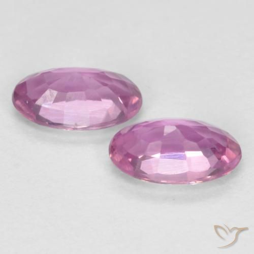Gemas de Zafiro Rosado medio natural de 0.56 ct, Ovalada, VS