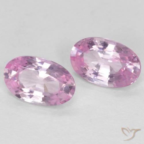 Gemas de Zafiro Rosado púrpura real muy claro natural de 0.55 ct, Ovalada, VS