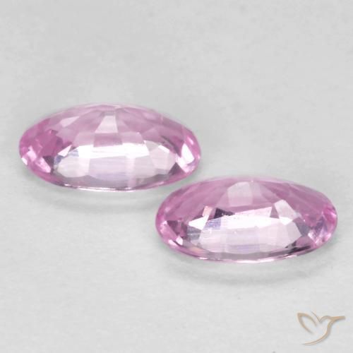Gemas de Zafiro Rosado púrpura real muy claro natural de 0.55 ct, Ovalada, VS