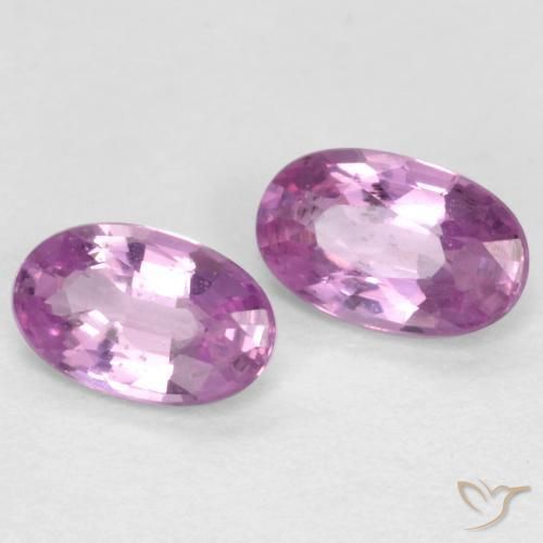 Gemas de Zafiro Púrpura rosado natural de 0.59 ct, Ovalada, VS