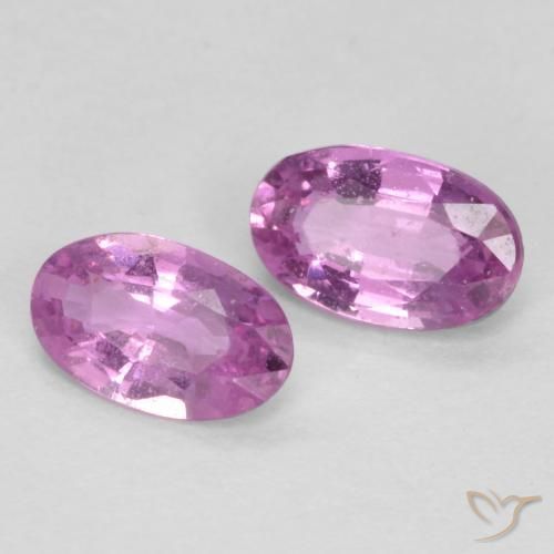 Gemas de Zafiro Púrpura claro medio natural de 0.53 ct, Ovalada, VS