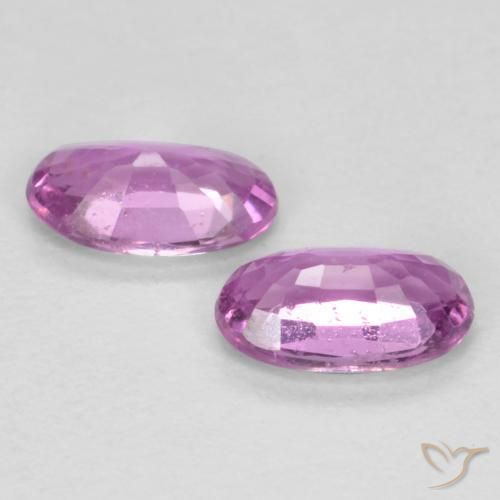 Gemas de Zafiro Púrpura claro medio natural de 0.53 ct, Ovalada, VS