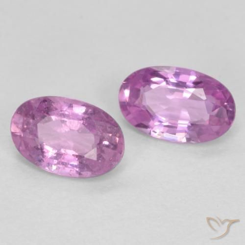 Gemas de Zafiro Púrpura claro medio natural de 0.60 ct, Ovalada, VS