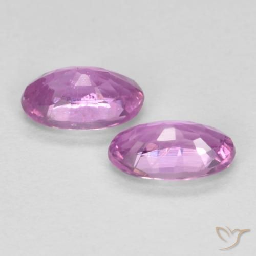 Gemas de Zafiro Púrpura claro medio natural de 0.60 ct, Ovalada, VS