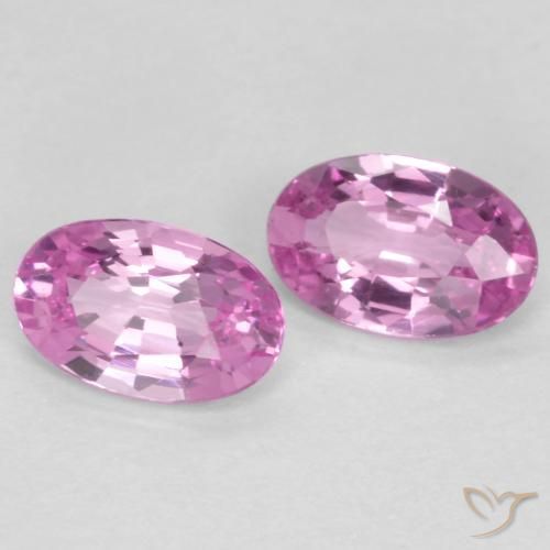 Gemas de Zafiro Púrpura rosáceo intenso natural de 0.53 ct, Ovalada, VS