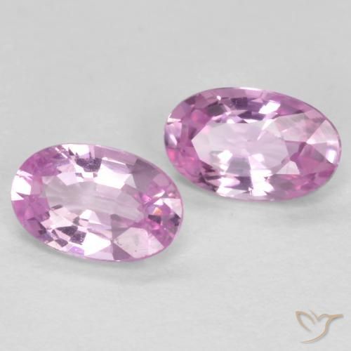 Gemas de Zafiro Púrpura claro medio natural de 0.56 ct, Ovalada, VS