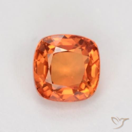 0.50ct Natural Naranja claro Zafiro, Forma Cojín, VS