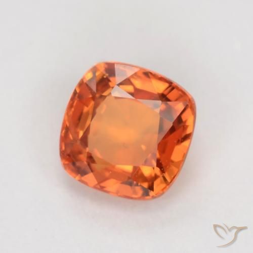 Zafiro Naranja claro natural de 0.50 ct, Forma Cojín, VS