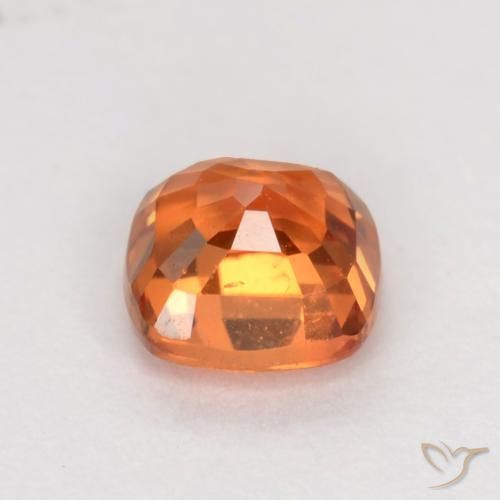 Zafiro Naranja claro natural de 0.50 ct, Forma Cojín, VS