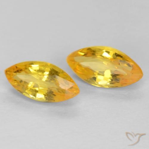 Gemas de Zafiro Dorado claro natural de 0.48 ct, Marquesa, VS