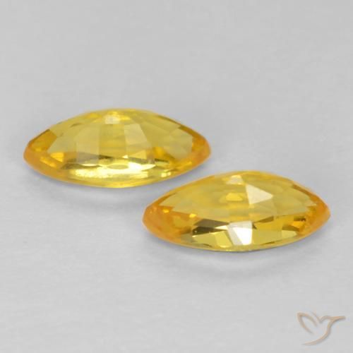 Gemas de Zafiro Dorado claro natural de 0.48 ct, Marquesa, VS