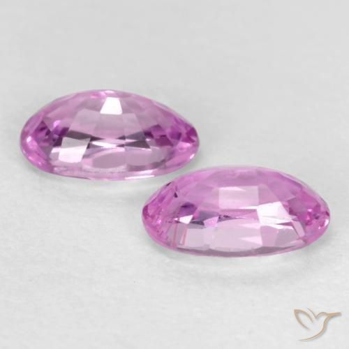 Gemas de Zafiro Púrpura rosado natural de 0.59 ct, Ovalada, VS