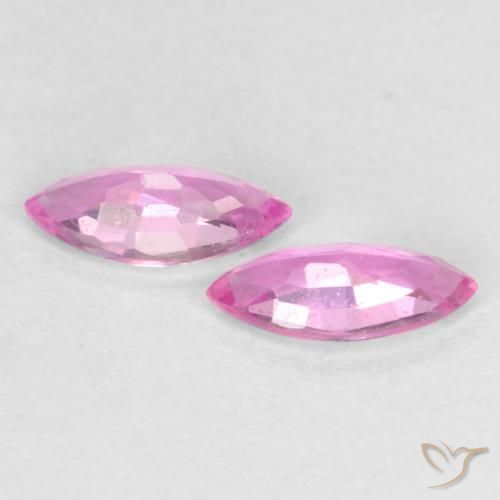Gemas de Zafiro Púrpura rosado claro natural de 0.35 ct, Marquesa, VS