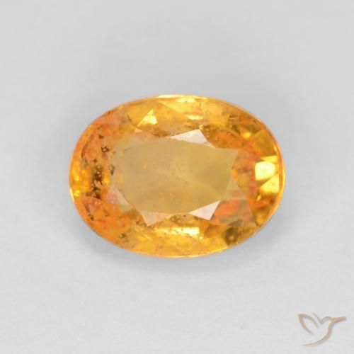 0.78ct Natural Naranja medio Zafiro, Ovalada, SI