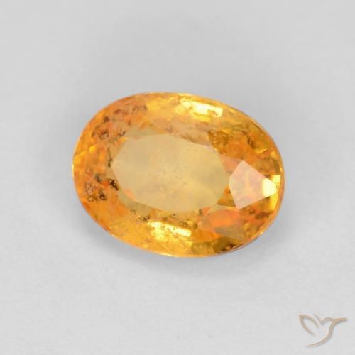 Zafiro Naranja medio natural de 0.78 ct, Ovalada, SI