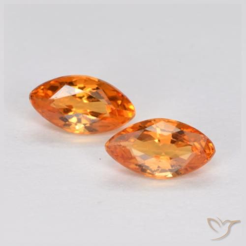0.41ctw Natural Naranja medio Zafiro, Marquesa, VS