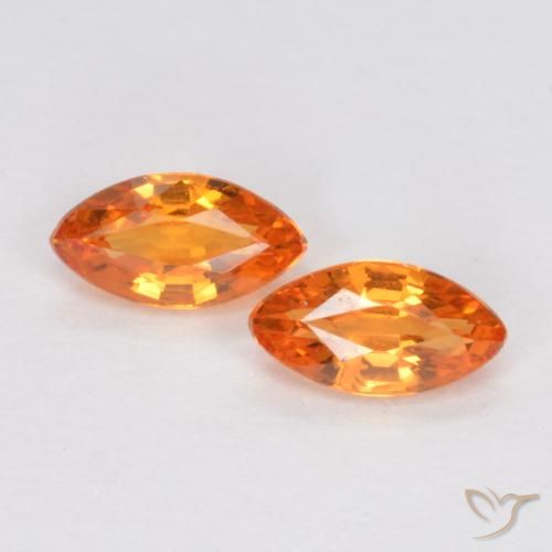 0.37ctw Natural Naranja medio Zafiro, Marquesa, VS