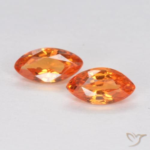 0.39ctw Natural Naranja claro Zafiro, Marquesa, VS