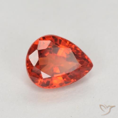 Zafiro Rojo carmesí claro natural de 0.39 ct, En forma de pera, VS