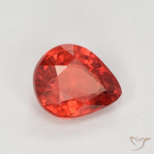 Zafiro Rojo medio natural de 0.39 ct, En forma de pera, VS