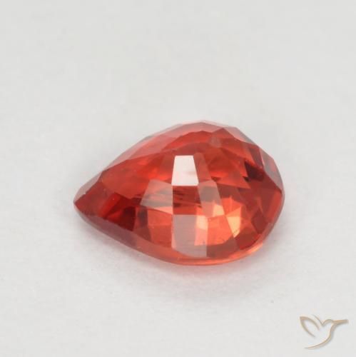 Zafiro Rojo medio natural de 0.39 ct, En forma de pera, VS