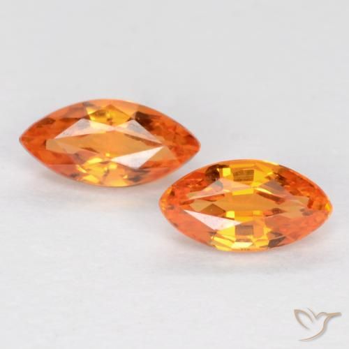 0.42ctw Natural Naranja claro Zafiro, Marquesa, VS