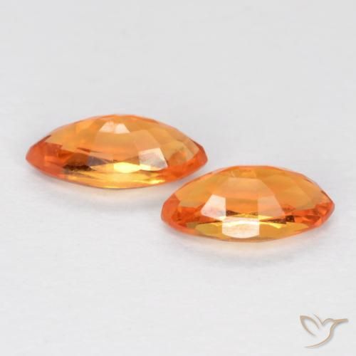 Gemas de Zafiro Naranja claro natural de 0.42 ct, Marquesa, VS