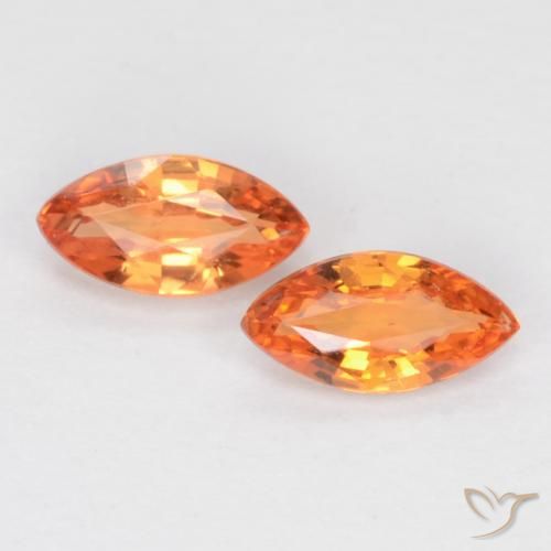 0.38ctw Natural Naranja claro Zafiro, Marquesa, VS