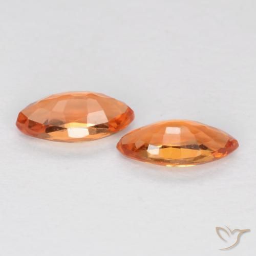 Gemas de Zafiro Naranja claro natural de 0.38 ct, Marquesa, VS