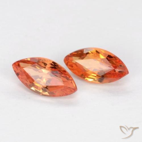 Gemas de Zafiro Naranja claro natural de 0.39 ct, Marquesa, VS