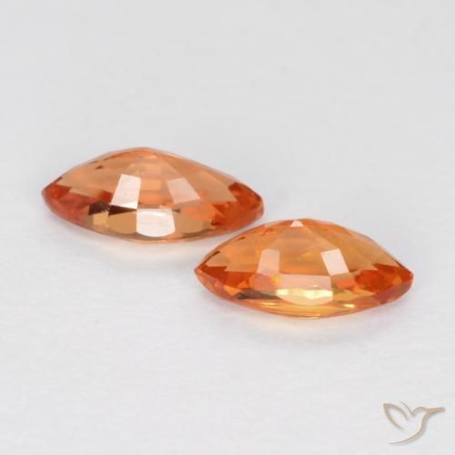 Gemas de Zafiro Naranja claro natural de 0.39 ct, Marquesa, VS