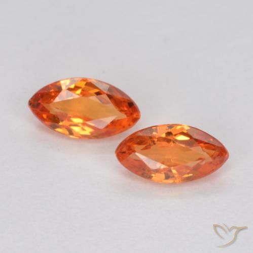0.40ctw Natural Naranja fuego Zafiro, Marquesa, VS