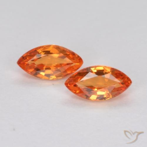 0.39ctw Natural Naranja medio Zafiro, Marquesa, VS
