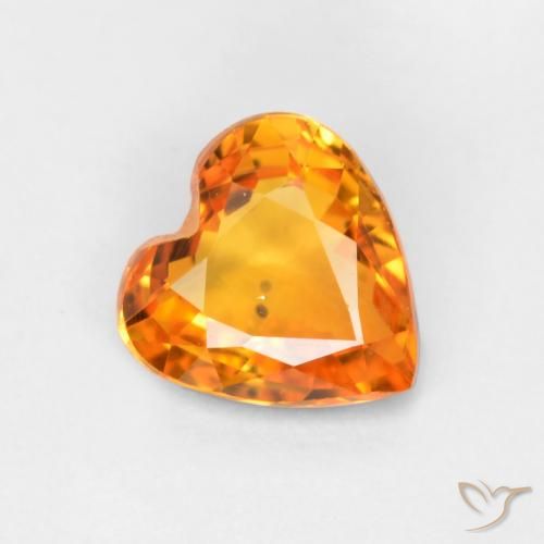 0.45ct Natural Naranja albaricoque Zafiro, Corazón, VS