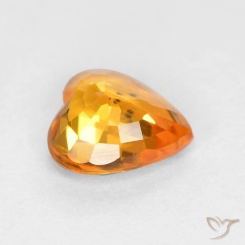 Zafiro Naranja albaricoque natural de 0.45 ct, Corazón, VS