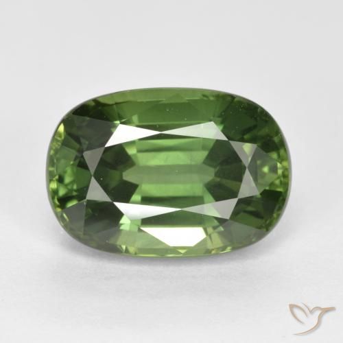 4.44ct Natural Verde cálido Zafiro, Ovalada, VVS-VS