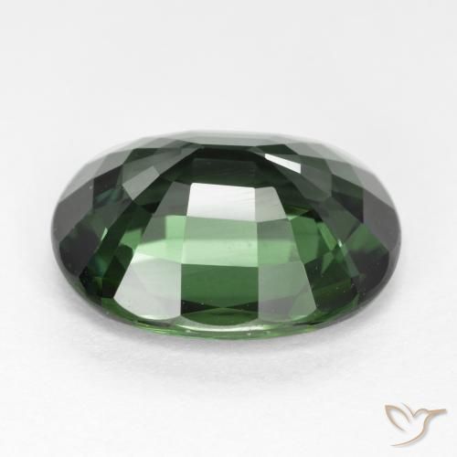 Zafiro Verde frío natural de 5.05 ct, Ovalada, VVS