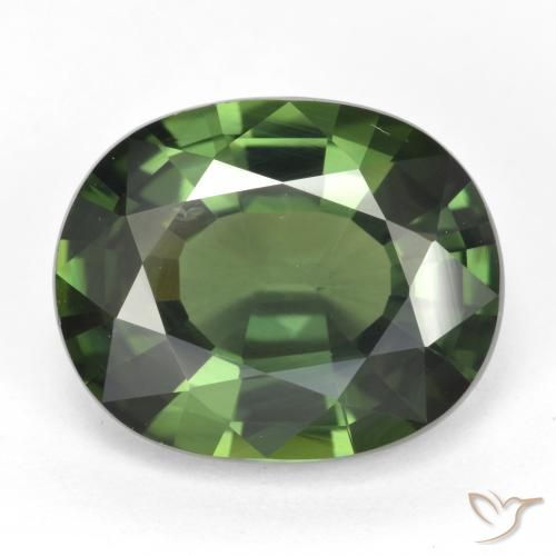 6.03ct Natural Verde marrón Zafiro, Ovalada, VVS-VS
