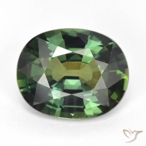 5.17ct Natural Verde marrón Zafiro, Ovalada, VVS