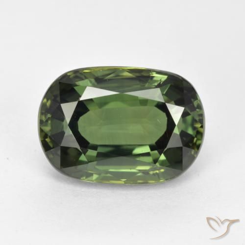 4.05ct Natural Verde marrón Zafiro, Ovalada, VVS